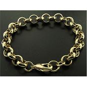 Bracelet Belcher luxe - or 24 carats plaqué - Hommes - 10mm, 9 "Solid Bling chunky